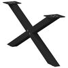 vidaXL Pieds de table basse en forme de X, 2 pi&egrave;ces, noir, 70 x (30-31) cm, acier