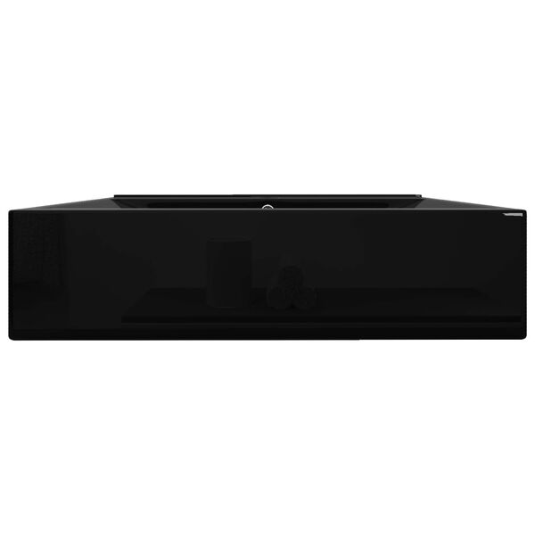 Vasque à poser en céramique noir perçage pour la robinetterie 60x46cm