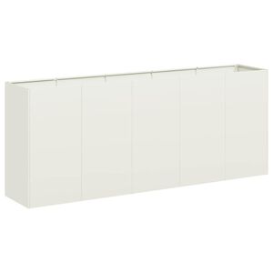 vidaXL Jardini&egrave;re blanc 200x40x80 cm acier lamin&eacute; &agrave; froid