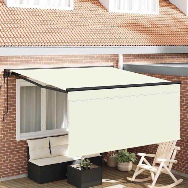 vidaXL Auvent R&eacute;tractable Cr&egrave;me 350 x 250 cm Polyester et Aluminium