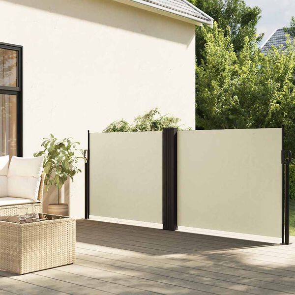 vidaXL Auvent lat&eacute;ral r&eacute;tractable cr&egrave;me 120x600 cm