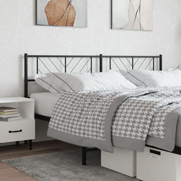 vidaXL T&ecirc;te de lit de remplacement m&eacute;tal noir 200 cm