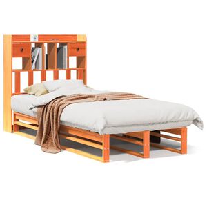 vidaXL Lit biblioth&egrave;que sans matelas cire marron 75x190 cm pin massif