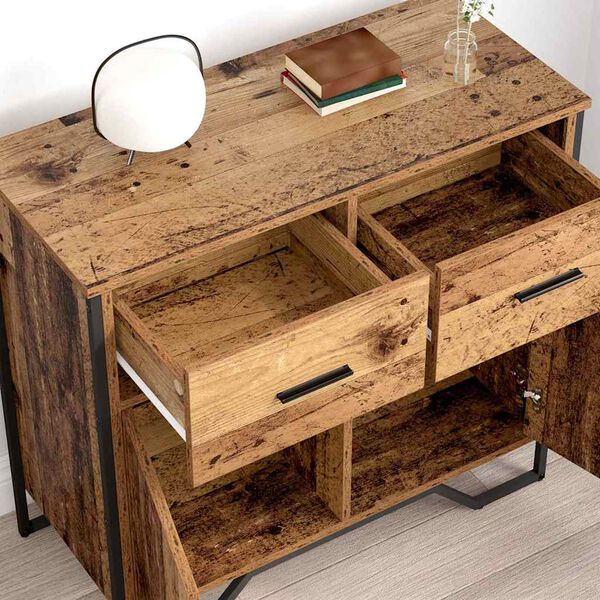 vidaXL Buffet avec tiroir Bois ancien 79,5 x 35,5 x 74,5 cm