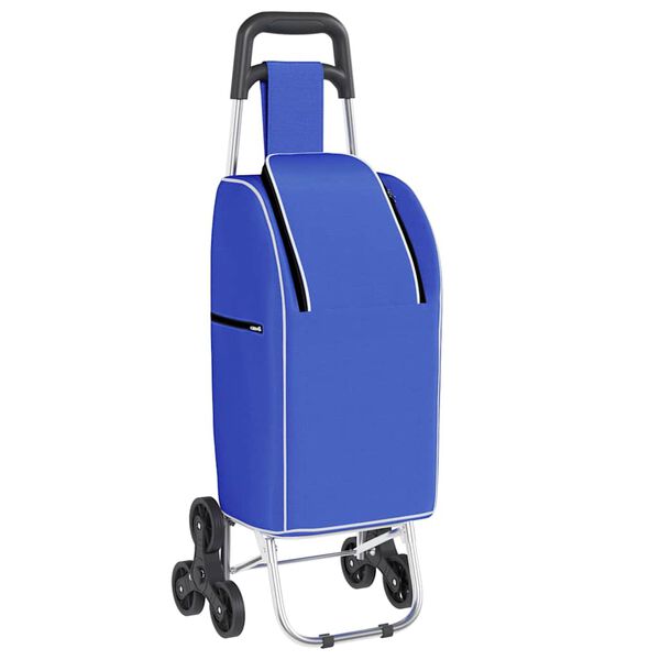 vidaXL Trolley de shopping Bleu 39,5 x 33 x 93 cm Tissu Oxford