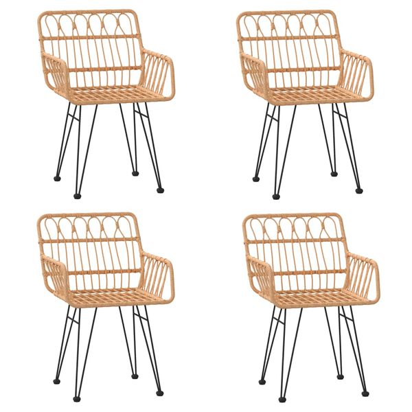 vidaXL Ensemble à manger de jardin 5pcs Résine tressée