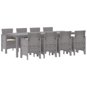 vidaXL Ensemble de salle &agrave; manger pour jardin 9 pcs Blanc