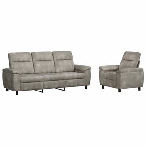 vidaXL Ensemble de Canap&eacute;s 2 pcs Gris clair Simili daim