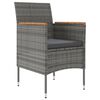 vidaXL Ensemble &agrave; manger de jardin coussins 7pcs Gris et noir