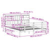 vidaXL Lit biblioth&egrave;que sans matelas blanc 180x200 cm bois pin massif