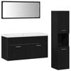 vidaXL Ensemble de mobilier de salle de bain 4 pi&egrave;ces Ch&ecirc;ne noir