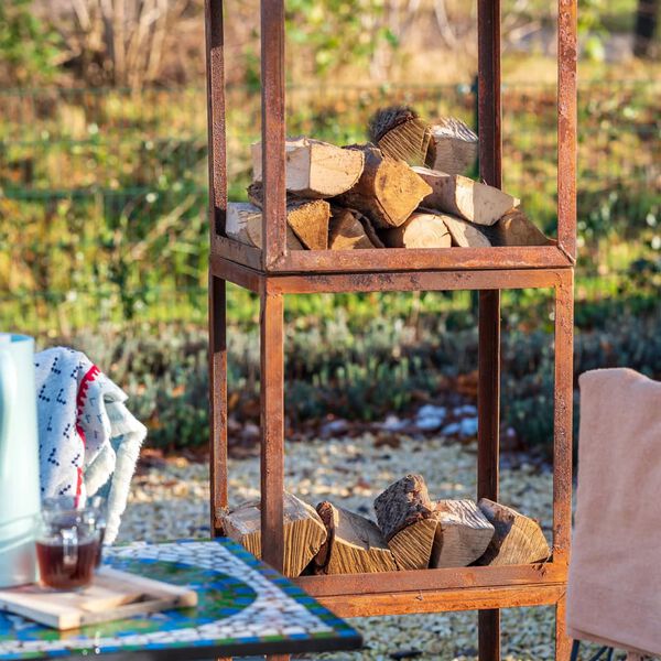 RedFire Abri de stockage du bois de chauffage Hodr Rouill&eacute; 88519