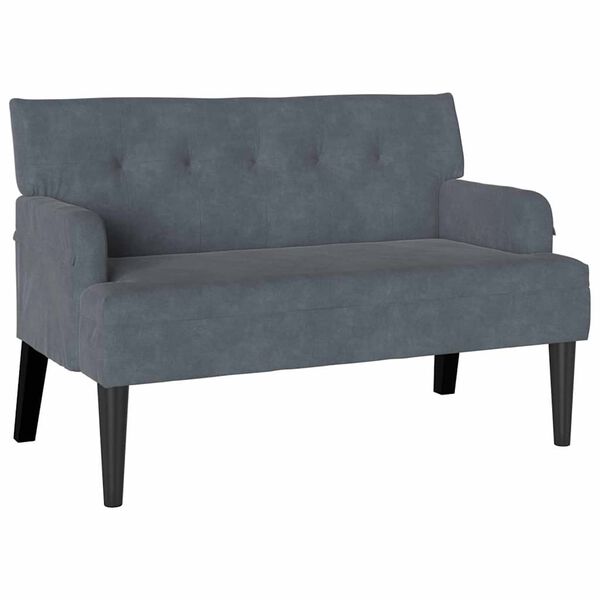vidaXL Banc Chesterfield Gris fonc&eacute; 112 x 65,5 x 75 cm Velours