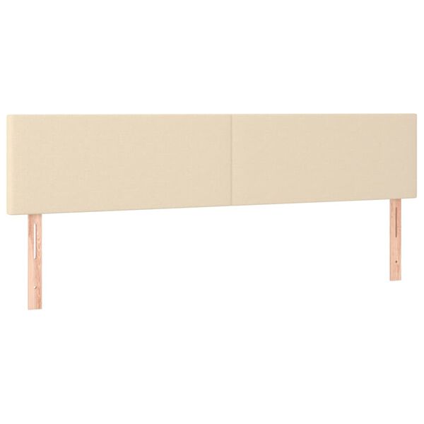 vidaXL T&ecirc;te de lit &agrave; LED Cr&egrave;me 160x5x78/88 cm Tissu