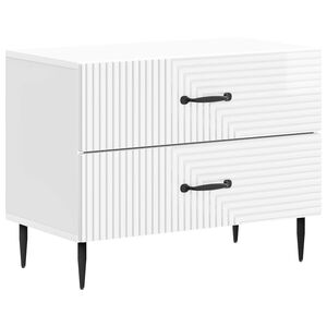 vidaXL Cabinet de chevet Blanc brillant 62 x 34,5 x 47,5 cm