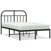 vidaXL Cadre de lit m&eacute;tal sans matelas avec t&ecirc;te de lit noir 120x190cm