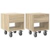 vidaXL Table de chevet 2 pc Ch&ecirc;ne Sonoma 40,5 x 40 x 48 cm
