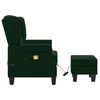 vidaXL Fauteuil de massage avec repose-pied vert foncé tissu