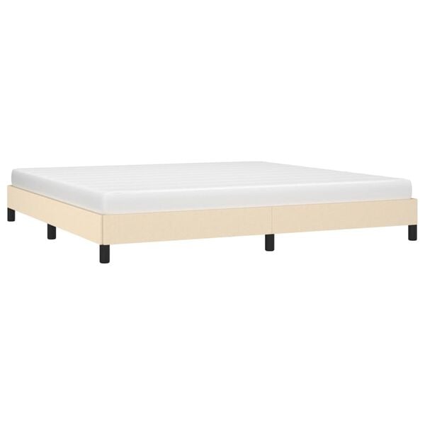 vidaXL Cadre de lit sans matelas crème 200x200 cm tissu