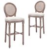 vidaXL Tabourets de bar lot de 2 blanc lin