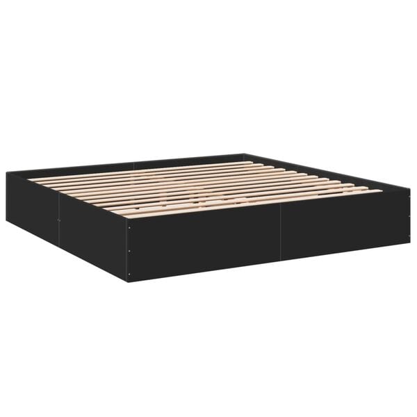 vidaXL Cadre de lit sans matelas noir 200x200 cm