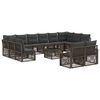 vidaXL Ensemble de canap&eacute; de jardin 13 pcs Gris polyrotin