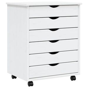 vidaXL Armoire roulante avec tiroirs MOSS blanc bois de pin solide