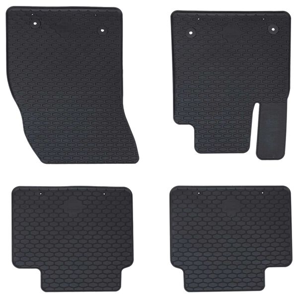 vidaXL Tapis de voiture 4 pcs Noir Caoutchouc