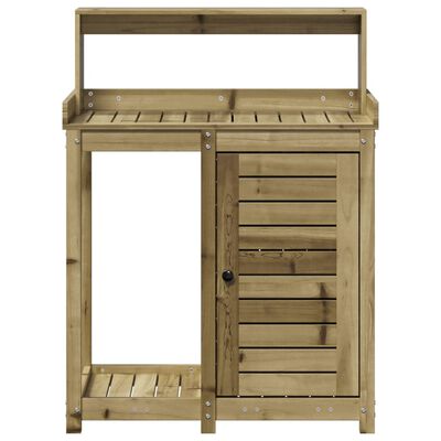 vidaXL Table de rempotage avec étagères bois de pin imprégné