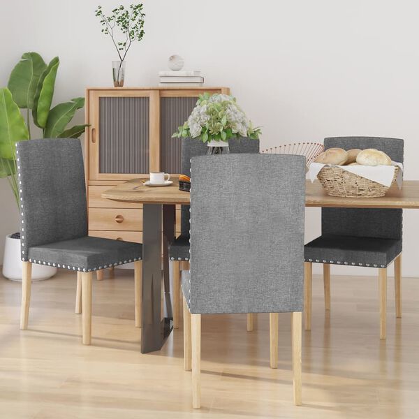 vidaXL Chaises &agrave; manger lot de 4 gris clair tissu