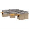 vidaXL Salon de jardin avec coussins 9 pcs beige r&eacute;sine tress&eacute;e