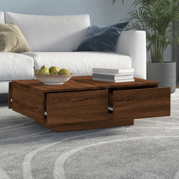 vidaXL Table basse Ch&ecirc;ne marron 90x60x31 cm Bois d'ing&eacute;nierie