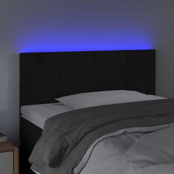 vidaXL T&ecirc;te de lit &agrave; LED Noir 80x5x78/88 cm Velours