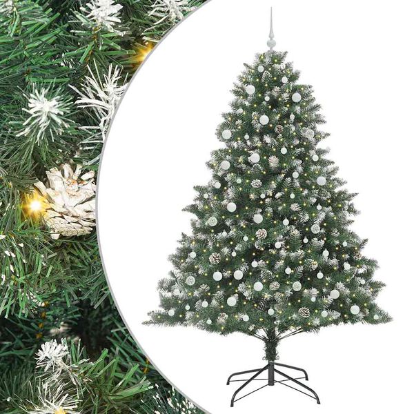 vidaXL Sapin de Noël artificiel avec 300 LED Vert 160 x 160 x 240 cm