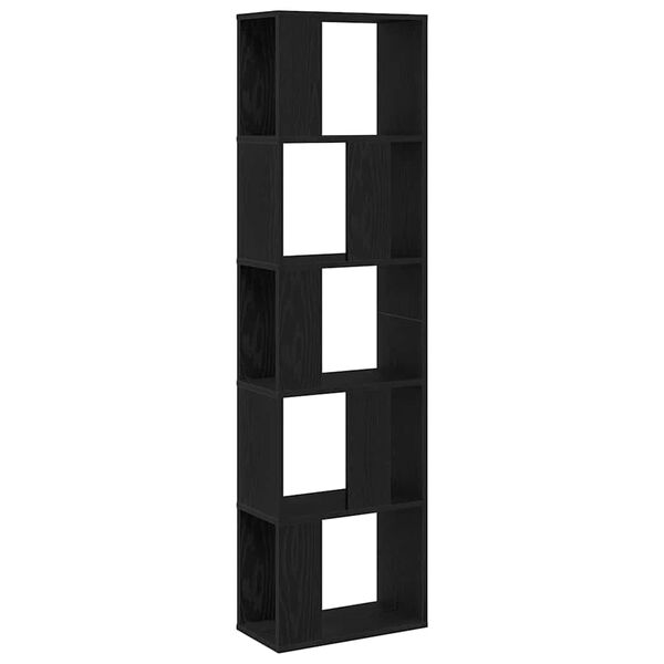 vidaXL &Eacute;tag&egrave;re Ch&ecirc;ne noir 45 x 23.5 x 162.5 cm Bois d'ing&eacute;nierie