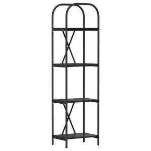 vidaXL &Eacute;tag&egrave;re 4 niveaux 40 x 30 x 146 cm Bois d'ing&eacute;nierie Ch&ecirc;ne noir