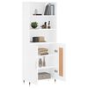vidaXL Buffet haut Blanc 69,5x34x180 cm Bois d'ing&eacute;nierie