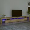 vidaXL Meuble TV avec lumi&egrave;res LED Ch&ecirc;ne sonoma 290x36,5x40 cm
