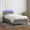 vidaXL Sommier &agrave; lattes de lit avec matelas et LED Gris fonc&eacute; 90x190cm