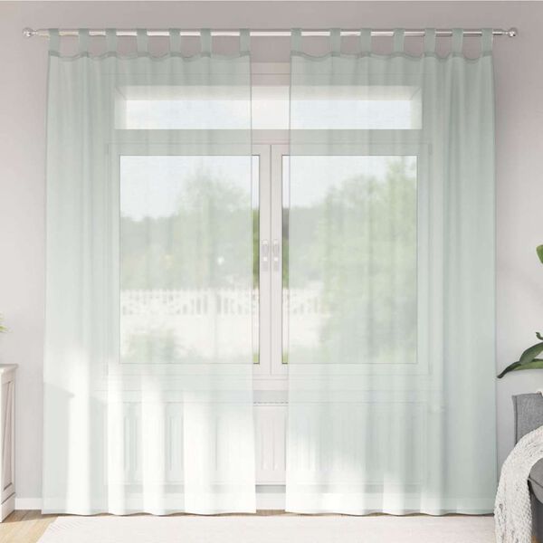 vidaXL Rideaux en voile avec boucles 2 pcs gris clair 140x225 cm