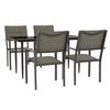 vidaXL Ensemble &agrave; manger de jardin 5 pcs noir textil&egrave;ne et acier