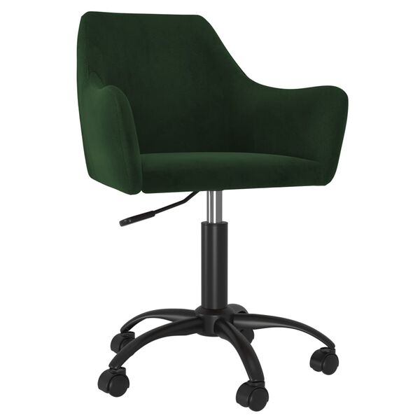 vidaXL Chaise pivotante de salle &agrave; manger Vert fonc&eacute; Velours