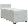 vidaXL Lit boxspring avec matelas Gris clair 90 x 200 cm Velours