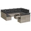 vidaXL Salon de jardin avec coussins 12 pcs gris clair r&eacute;sine tress&eacute;e