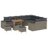 vidaXL Ensemble de canap&eacute; de jardin 12 pc Gris polyrotin