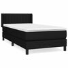 vidaXL Sommier &agrave; lattes de lit avec matelas Noir 90x200 cm Tissu