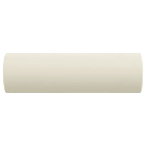 vidaXL Coussins d&eacute;coratifs lot de 2 Cr&egrave;me &Oslash;15x50 cm Velours