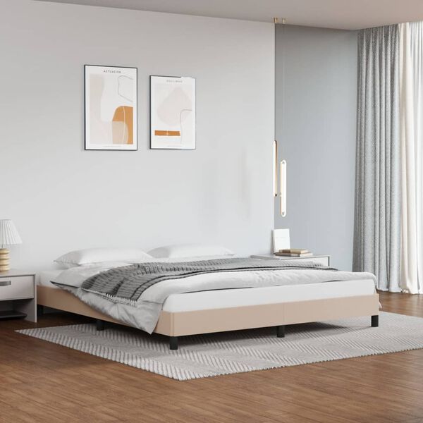 vidaXL Cadre de lit sans matelas cappuccino 160x200 cm similicuir