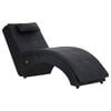 vidaXL Chaise longue de massage avec oreiller Noir Similicuir