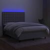 vidaXL Sommier &agrave; lattes de lit et matelas et LED Gris clair 140x200 cm